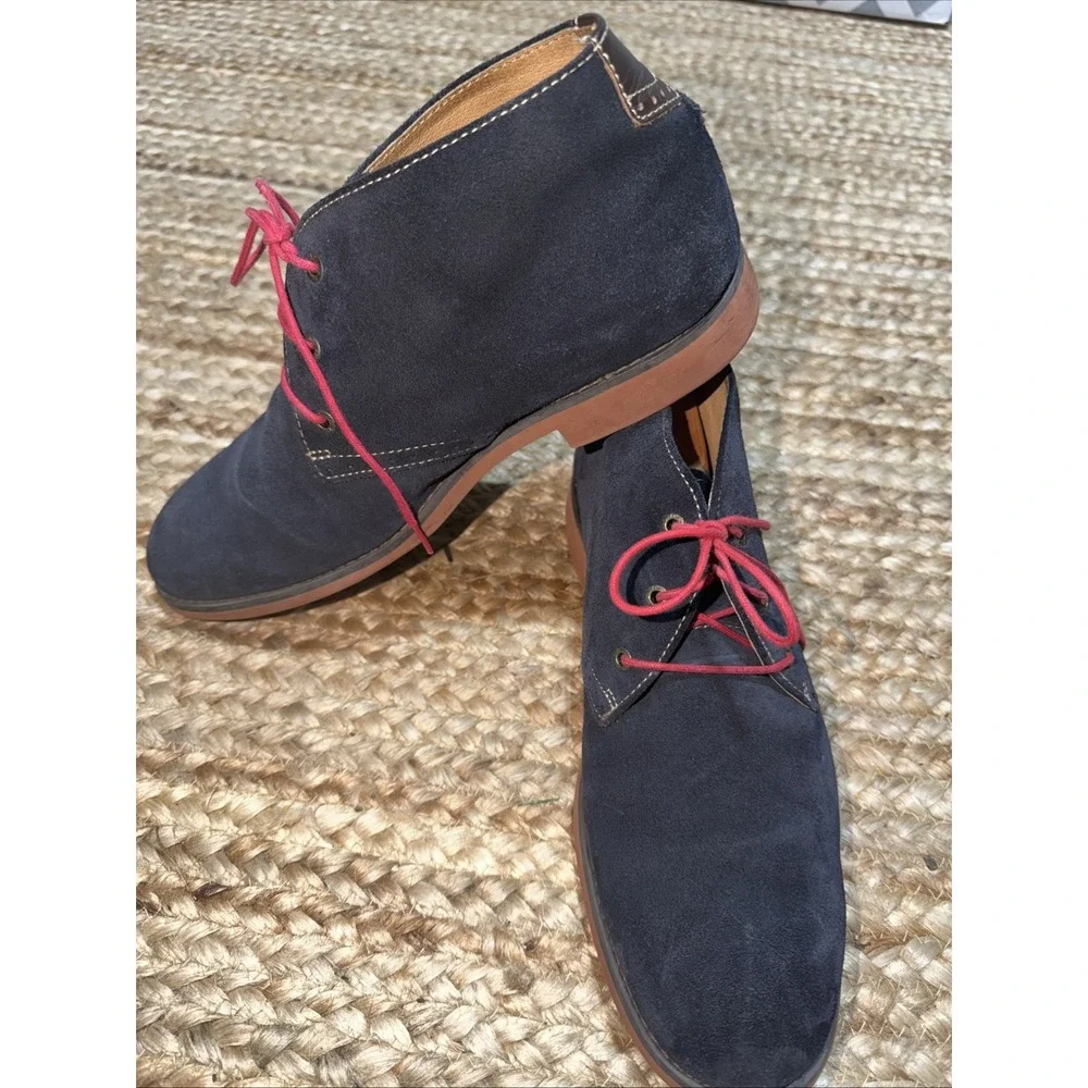 Johnston & Murphy blue suede Chukka boots lace up shoes ankle booties Size 9